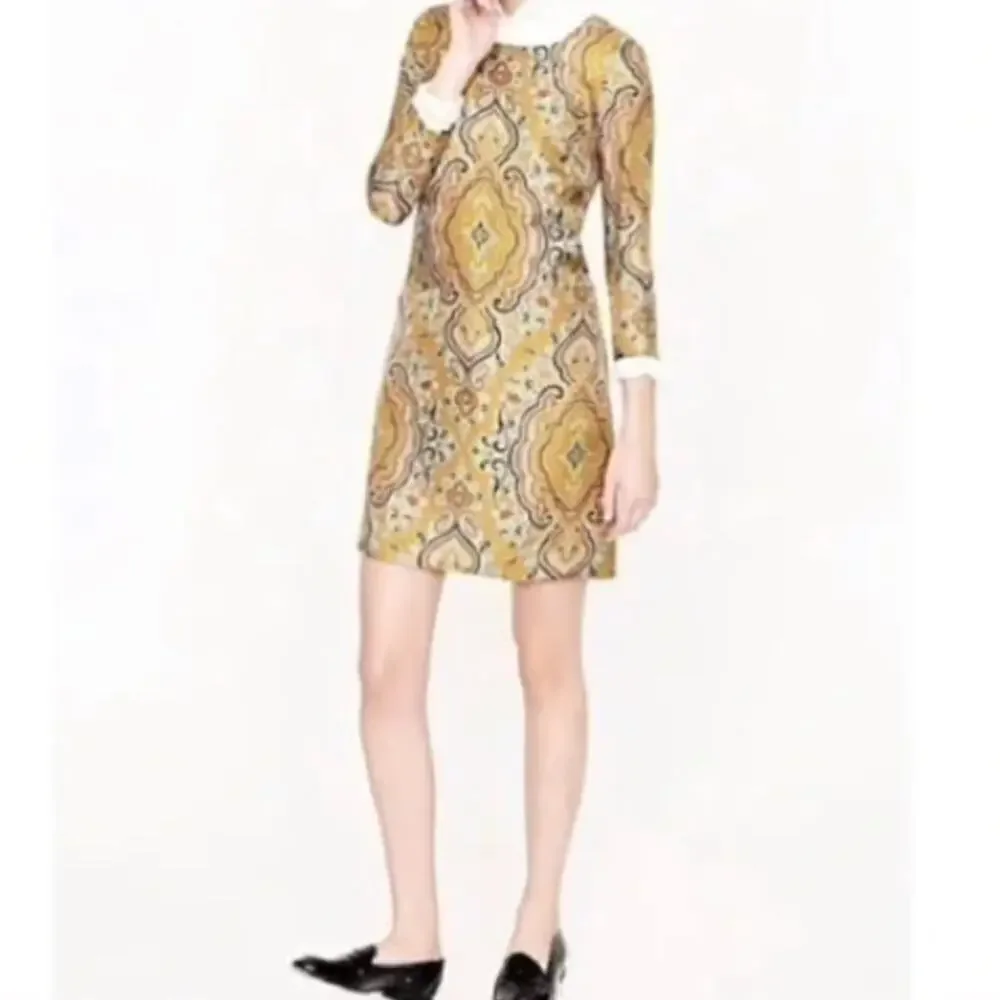 J. Crew Jules Italian 100% Silk Paisley Jeweltone Tunic Dress • Size 00 🗣